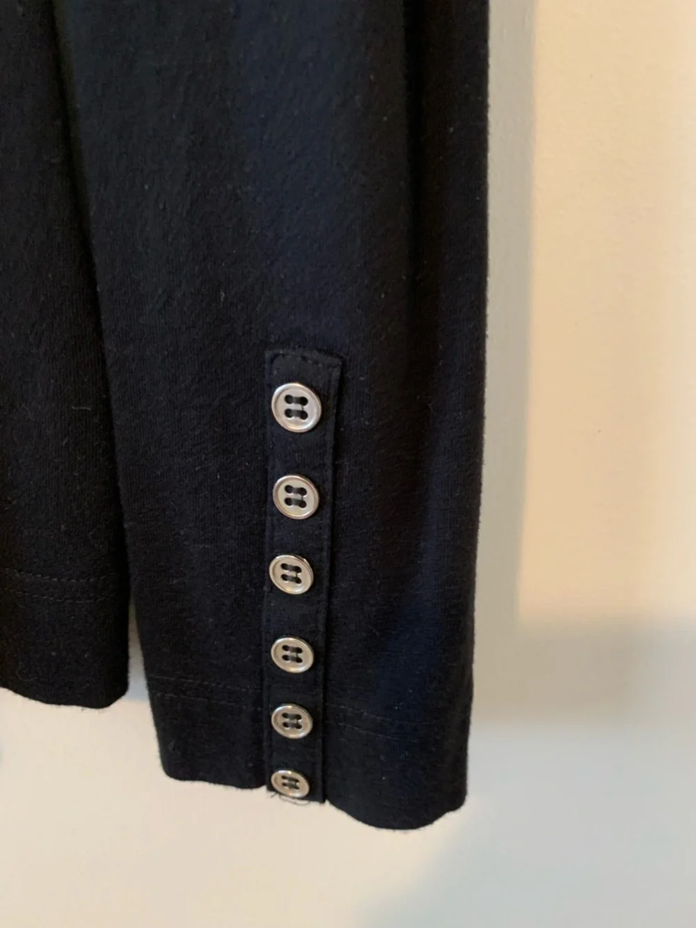 H&M Black and White Boatneck Long-Sleeve Top with Shoulder Buttons - Picture 5 of 5